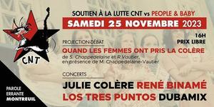 Soutien à la lutte CNT vs People & Baby