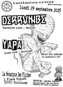 [Toulouse - 29-09-25] DERRUMBE (hardcore punk - Berlin) et YAPA (punk rock - Tlse)