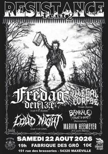 RESISTANCE FEST #2 : Fredag den 13e: / Loud Night / Illegal Corpse / Marvin Heemeyer / Bankäle