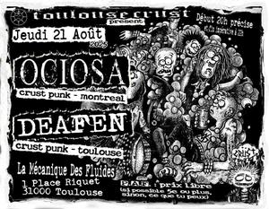 [Toulouse - 21-08-25] OCIOSA (crust punk - montreal) et DEAFEN (crust punk - tlse)