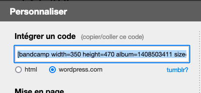 Intégrer un code